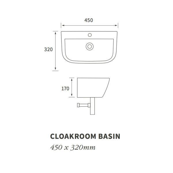 Brison Tekapo One Tap Hole Cloakroom Basin and Bottle Trap - Image 6
