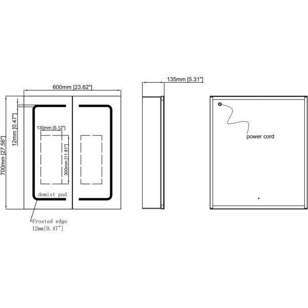 Brison Arez Two Door Mirror Cabinet - Image 4