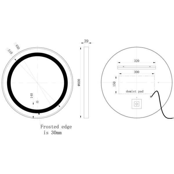 Brison Armona Round Mirror in Matt Black - Image 4