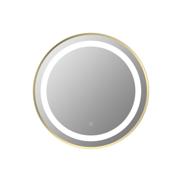 Brison Armona Round Mirror in Brushed Brass