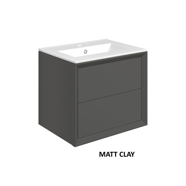 Brison Mulino 615mm Wall Hung 2 Drawer Basin Unit & Basin