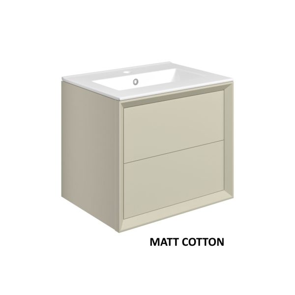 Brison Mulino 615mm Wall Hung 2 Drawer Basin Unit & Basin - Image 5