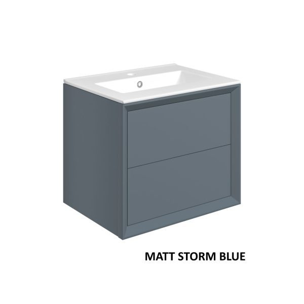 Brison Mulino 615mm Wall Hung 2 Drawer Basin Unit & Basin - Image 4