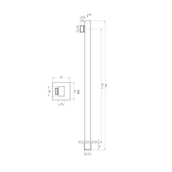 Brison Oakdale Shower Pack Three - Two Outlet Triple Shower Valve w/Riser & Overhead Kit - Image 3
