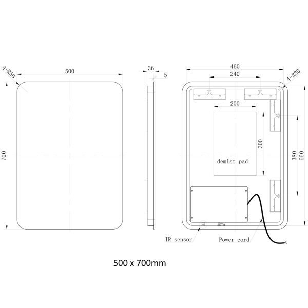 Brison Pico Rectangle Mirror - Image 3