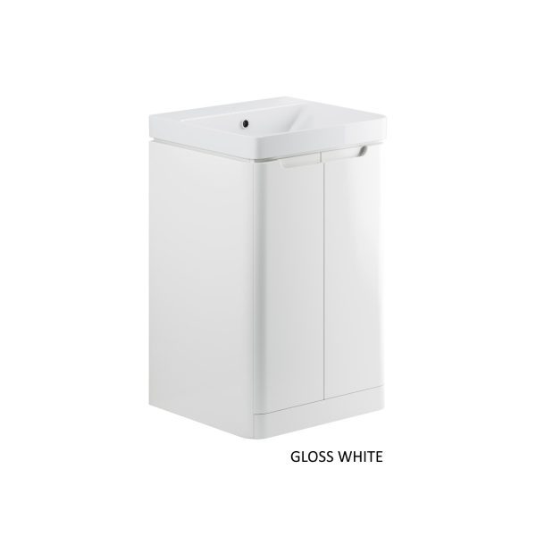 Brison Ravi Floor Standing 500mm 2 Door Cloakroom Unit with Basin