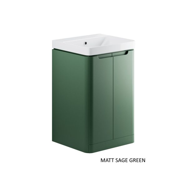 Brison Ravi Floor Standing 500mm 2 Door Cloakroom Unit with Basin - Image 4