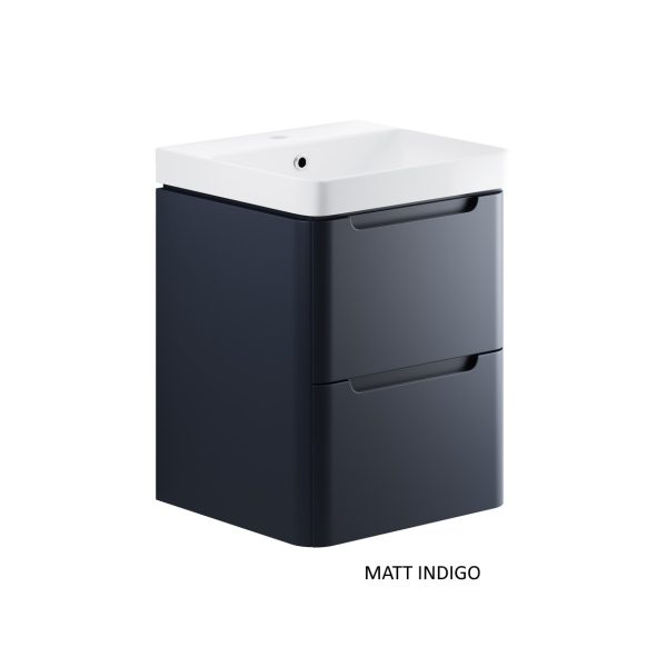 Brison Ravi 500mm 2 Drawer Wall Hung Cloakroom Unit with Basin - Image 5