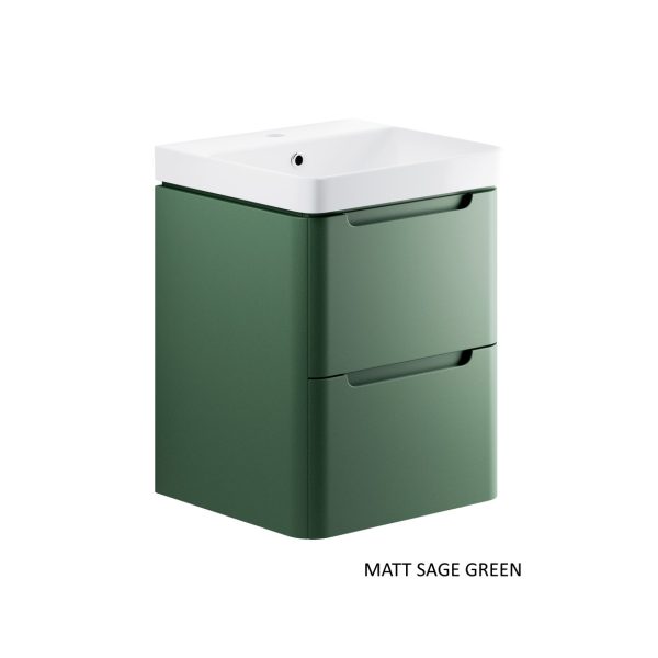 Brison Ravi 500mm 2 Drawer Wall Hung Cloakroom Unit with Basin