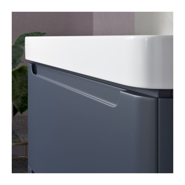 Brison Ravi 500mm 2 Drawer Wall Hung Cloakroom Unit with Basin - Image 2