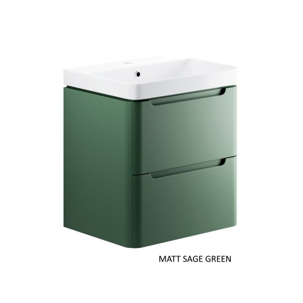 Brison Ravi 600mm 2 Drawer Wall Hung Basin Unit - Image 5