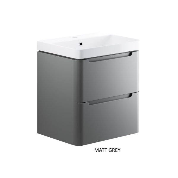 Brison Ravi 600mm 2 Drawer Wall Hung Basin Unit - Image 4