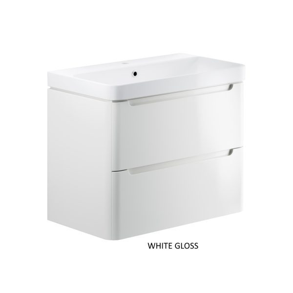 Brison Ravi 800mm 2 Drawer Wall Hung Unit with Basin - Image 9