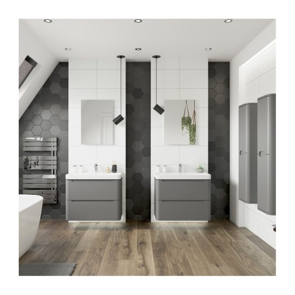 Brison Ravi 800mm 2 Drawer Wall Hung Unit with Basin - Image 4