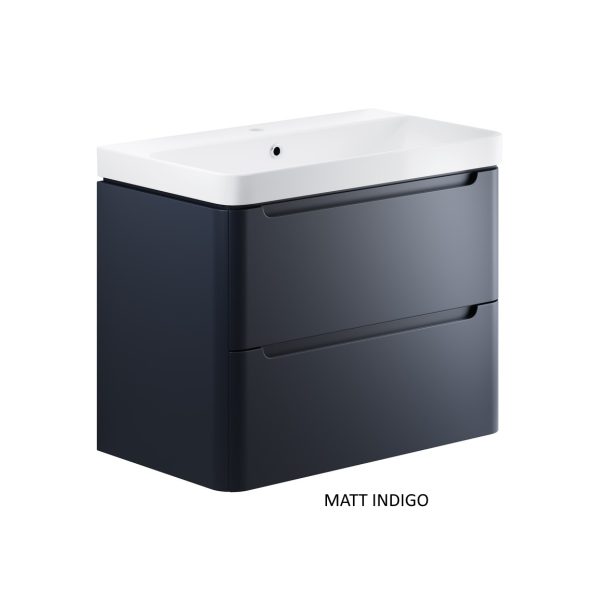 Brison Ravi 800mm 2 Drawer Wall Hung Unit with Basin - Image 7