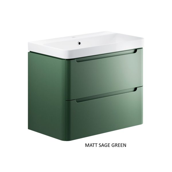 Brison Ravi 800mm 2 Drawer Wall Hung Unit with Basin - Image 8
