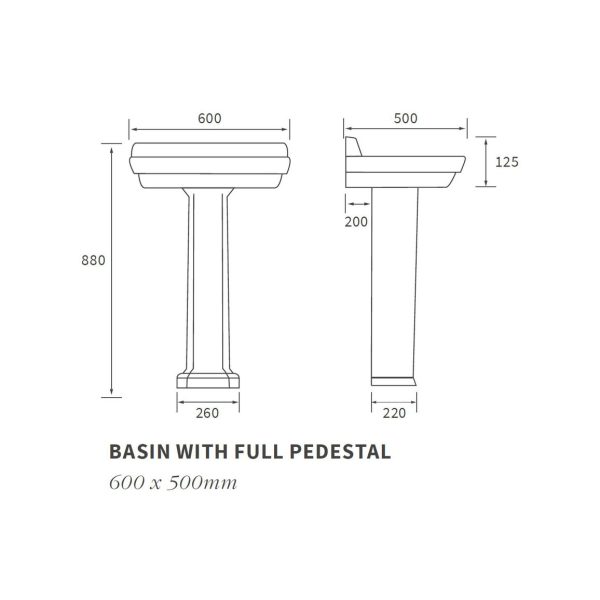 Brison Renwick Classic Basin and Full Pedestal - Image 4