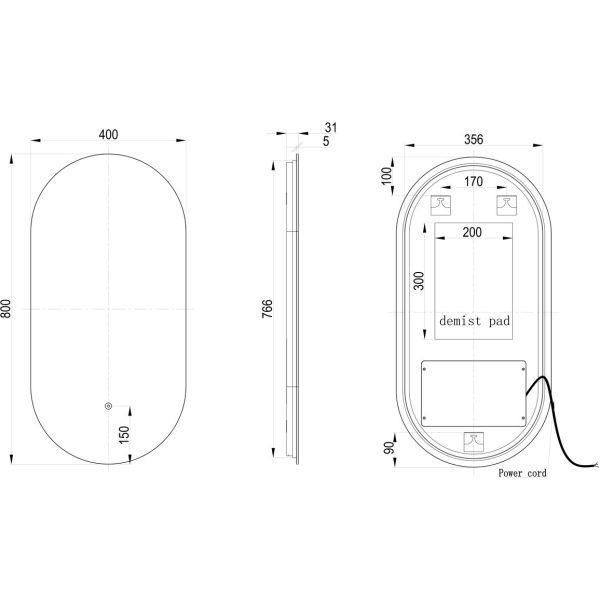 Brison Torres Rounded Oblong Mirror - Image 3