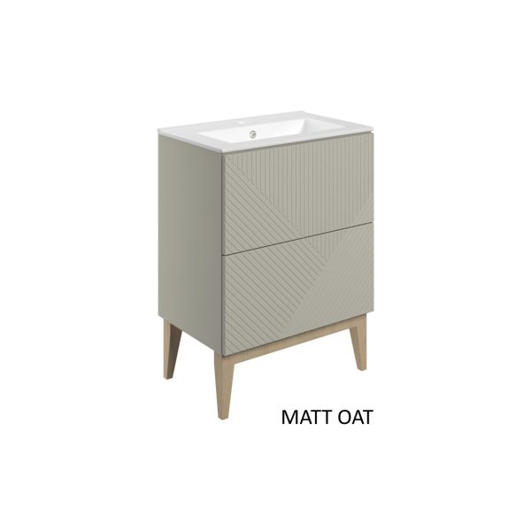 Brison Fosini 615mm Floor Standing 2 Drawer Basin Unit & Basin - Image 5