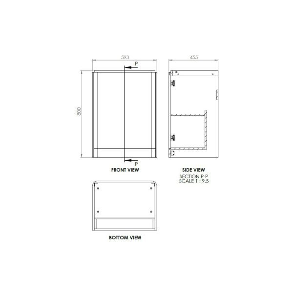 Brison Ravi Floor Standing 600mm 2 Door Unit with Basin - Image 7