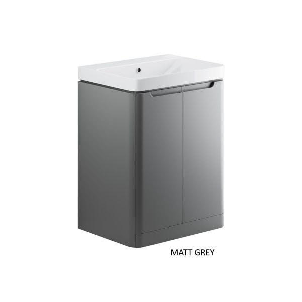 Brison Ravi Floor Standing 600mm 2 Door Unit with Basin - Image 3