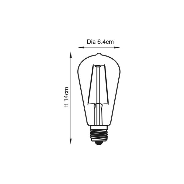 Brison E27 LED Filament Pear Light Bulb - Image 3