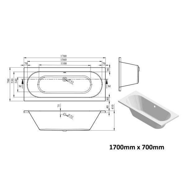 Brison Esk Luxury Double End Bath - Image 3