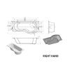 Brison Mite P Shaped Shower Bath - Image 5
