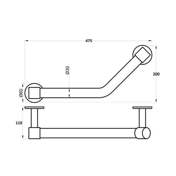 Brison Angled Bathroom Rail - Image 4