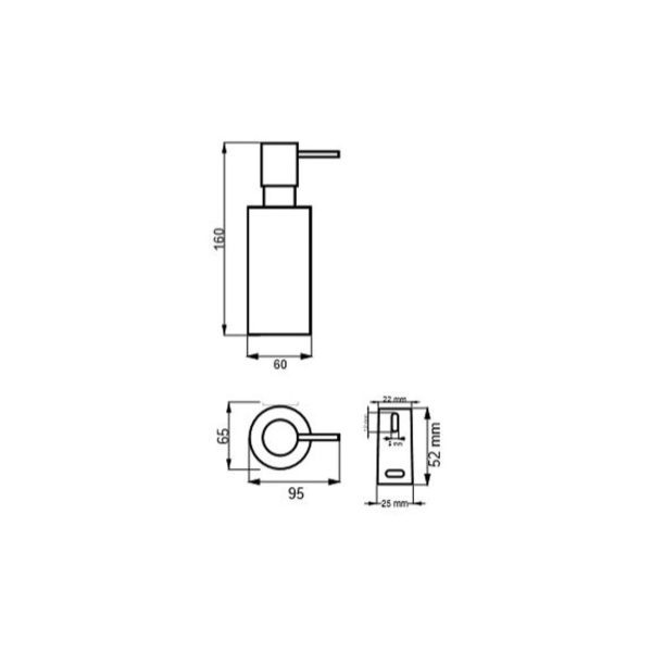 Brison Bilbao Wall Mounted Soap Dispenser - Image 5