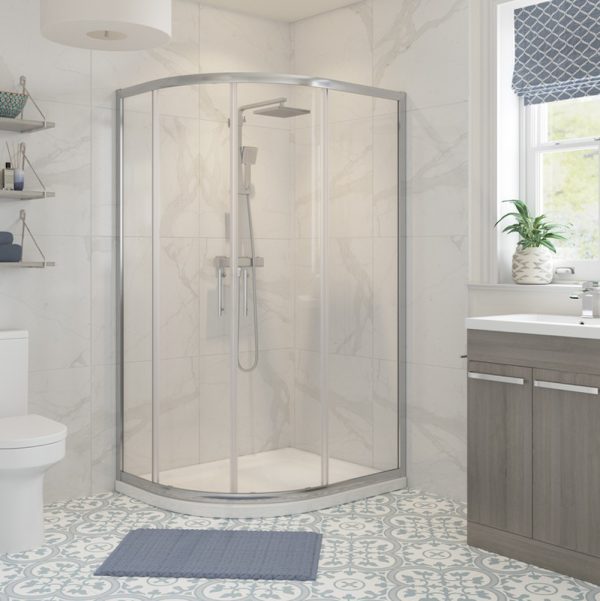 Brison Essence 2 Door Offset Quadrant Enclosure from 900mm to 1200mm Chrome