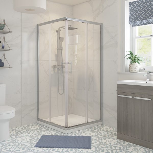 Brison Essence Corner Entry Enclosure from 760mm to 900mm in Chrome