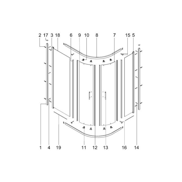 Brison Essence 2 Door Offset Quadrant Enclosure from 900mm to 1200mm Chrome - Image 4