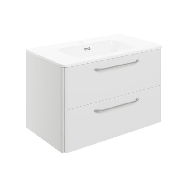 Brison Arezzo 810mm 2 Drawer Wall Hung Vanity Unit with Basin - Image 5