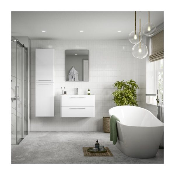 Brison Arezzo 810mm 2 Drawer Wall Hung Vanity Unit with Basin - Image 4