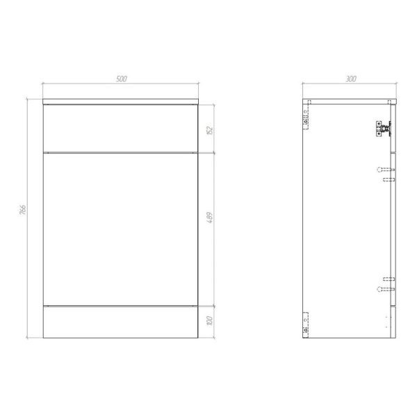 Brison Picton Floor Standing 500mm WC Unit - Image 3