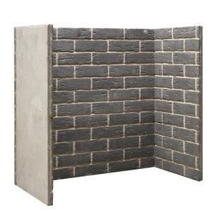 Brison Fireplace Cobble Grey Brick 3 Piece Inglenook Chamber