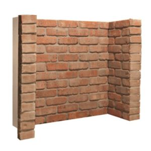 Brison Fireplace Cobble Red Brick 3 Piece Inglenook Chamber with Returns