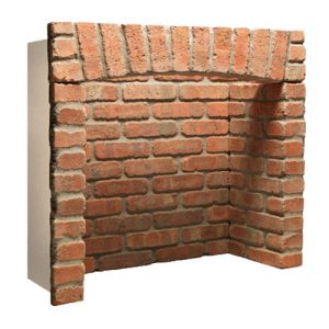 Brison Fireplace Cobble Red Brick 4 Piece Inglenook Chamber with Returns & Arch