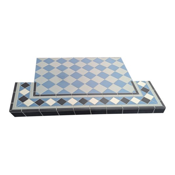Brison Tiled Harlequin Blue Chamber Hearth