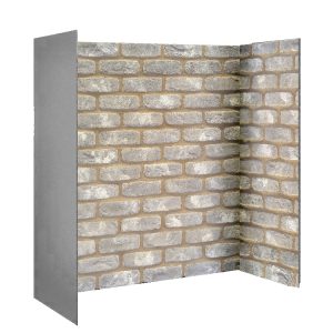 Brison Fireplace Sky Grey Rustic Brick 3 Piece Inglenook Chamber