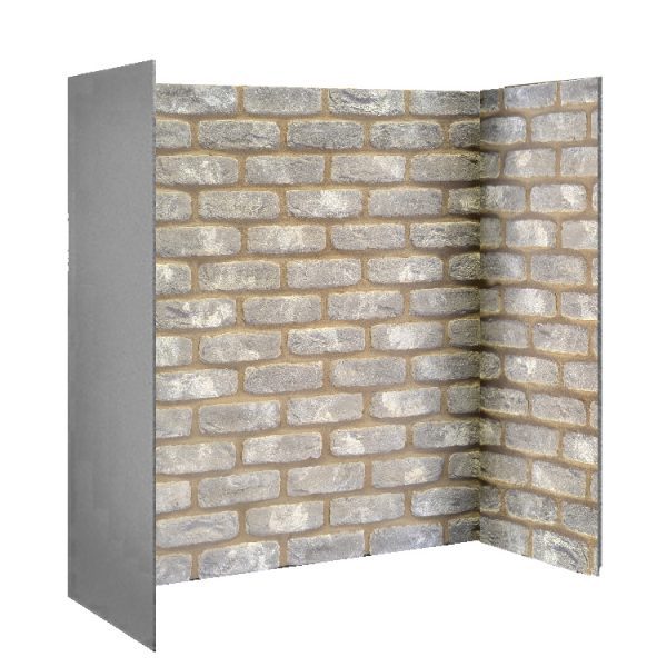 Brison Fireplace Sky Grey Rustic Brick 3 Piece Inglenook Chamber