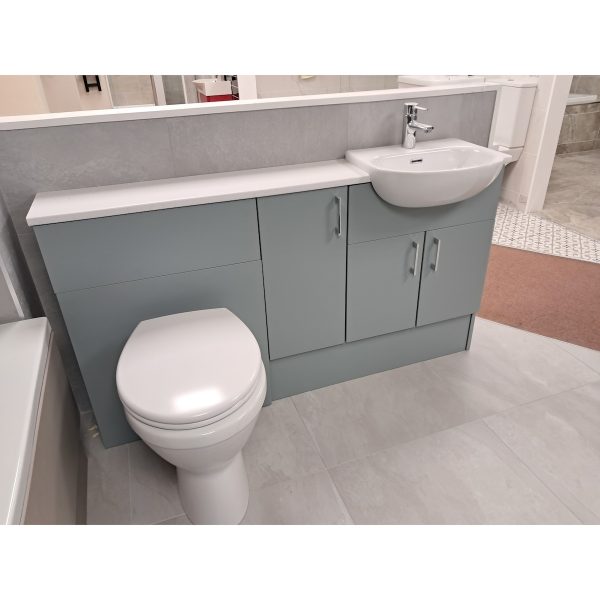Mereway Slim depth Fjord Green Bathroom Furniture complete *TO CLEAR*