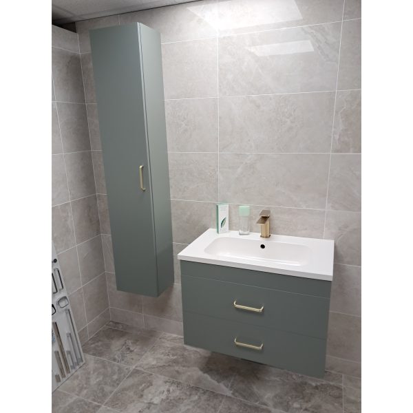Mereway Simplicity Green Wall Mounted Vanity Unit & Wall Cabinet complete *TO CLEAR*