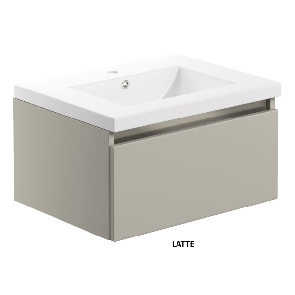 Brison Ambra Wall Hung 615mm 1 Drawer Unit with Basin - Image 5