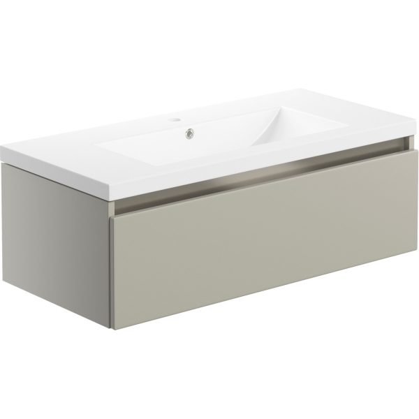 Brison Ambra Wall Hung 815mm 1 Drawer Unit with Basin - Image 2