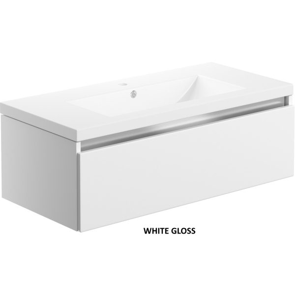 Brison Ambra Wall Hung 815mm 1 Drawer Unit with Basin - Image 6