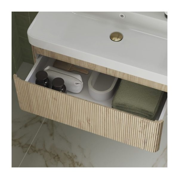 Brison Nerja Wall Hung One Drawer Vanity Unit with Basin - Image 2