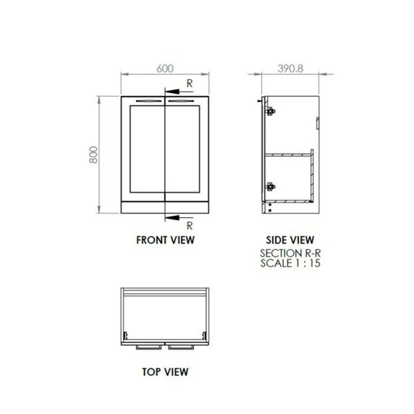 Brison Ripley 615mm Floor Standing 2 Drawer Unit & Basin - Image 6