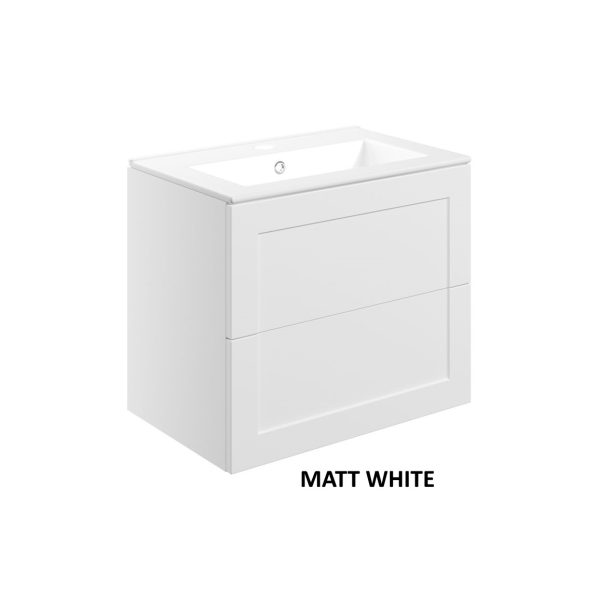 Brison Ripley 615mm Wall Hung 2 Drawer Unit & Basin - Image 6